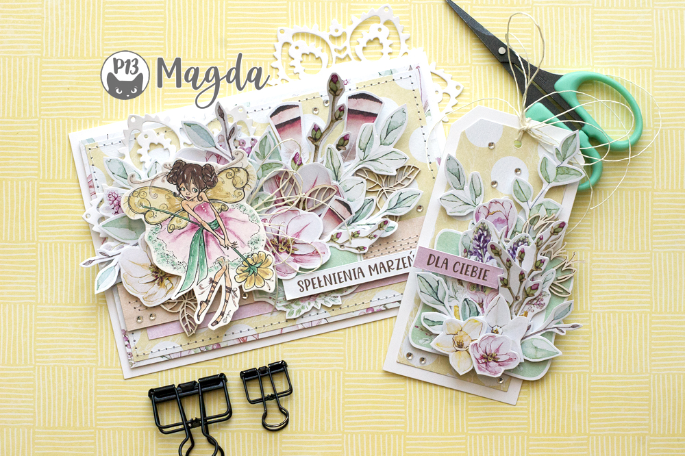 spring card with tag